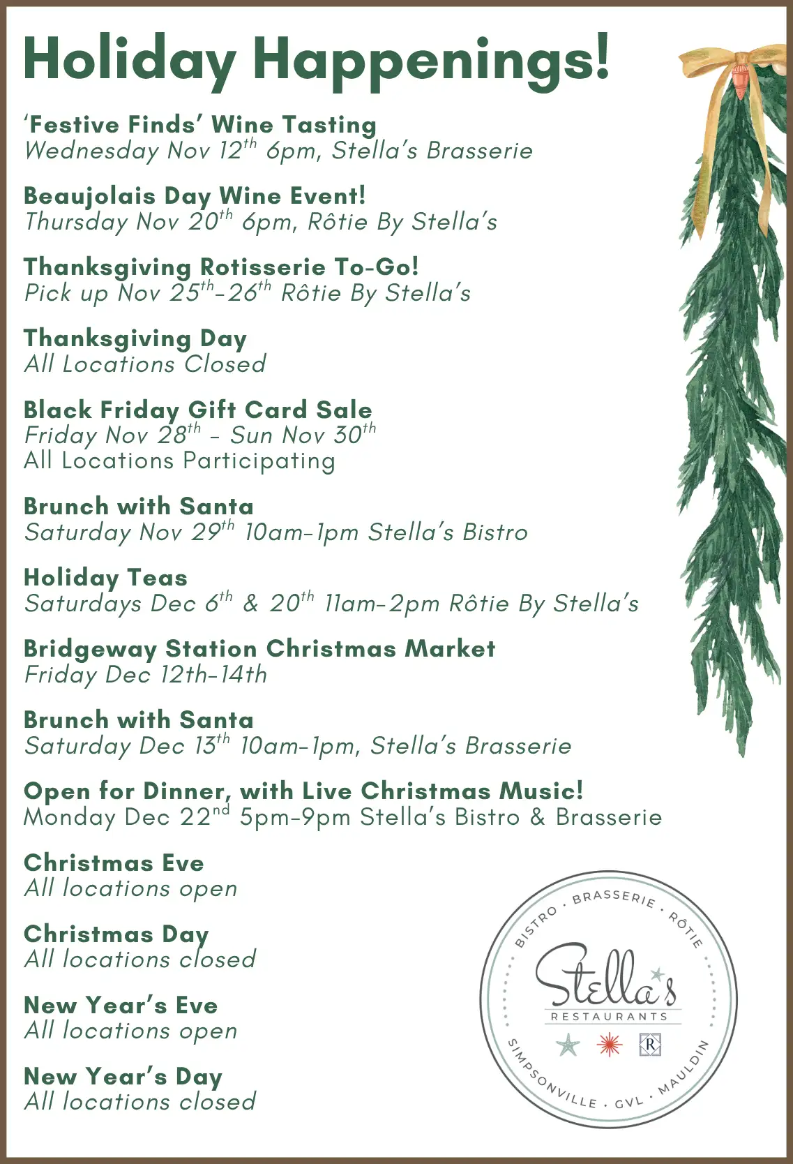 Holiday Happenings